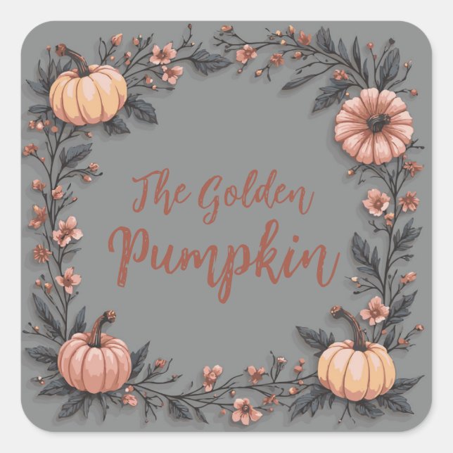 Der goldene Kürbis Quadratischer Aufkleber (Vorderseite)