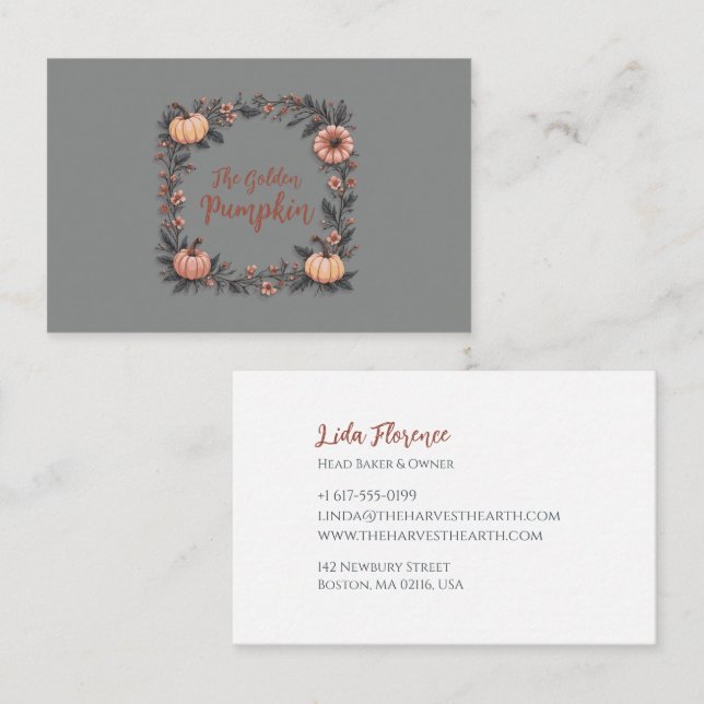 Der goldene Kürbis Visitenkarte (Vorne/Hinten)