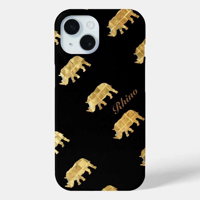 der goldene Nashorn Case-Mate iPhone Hülle (Rückseite)