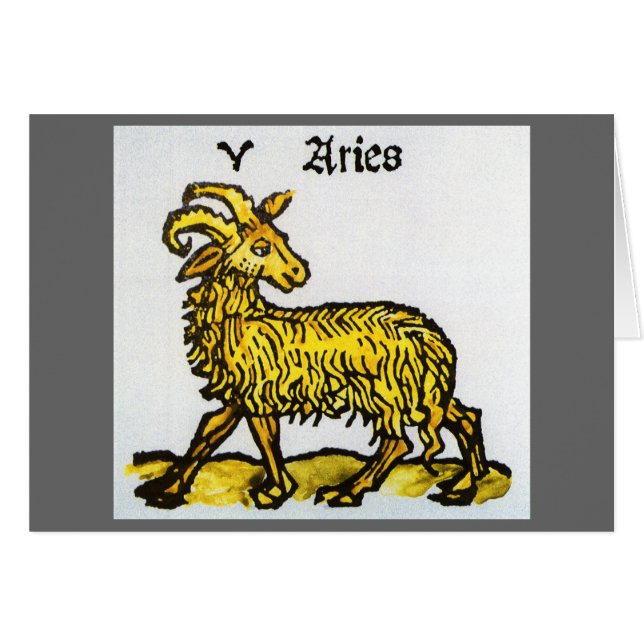 Der goldene Ram, Vintage Zeichen des Zodiaks (Vorderseite (Horizontal))
