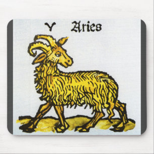Der goldene Ram, Vintage Zeichen des Zodiaks Mousepad