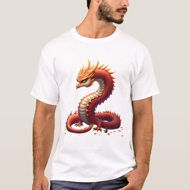 Der goldene Schlangendrache.  T-Shirt (Vorderseite)