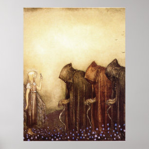 „Der goldene Schlüssel“ John Bauer Aquarell Poster