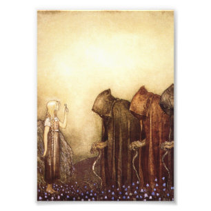 "Der goldene Schlüssel" John Bauer Watercolor Fotodruck