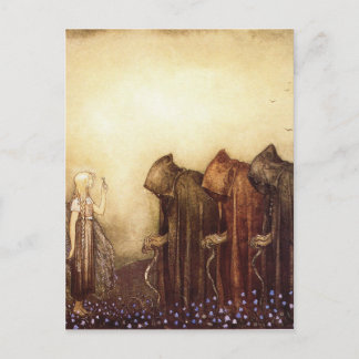 "Der goldene Schlüssel" John Bauer Watercolor Postkarte