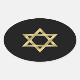 Der goldene Star von David Black Ovaler Aufkleber