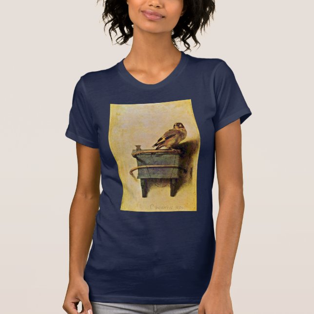 Der Goldfinch., Puttertje durch Carel Fabritius T-Shirt (Vorderseite)