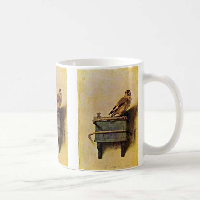 Der Goldfinch., Puttertje durch Carel Fabritius Tasse (Rechts)