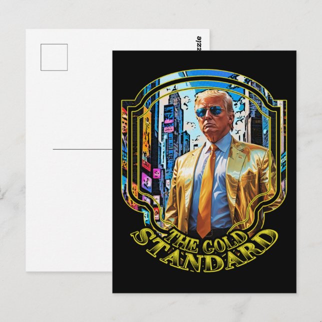 Der Goldstandard - Präsident Trump 2024 Postkarte (Vorne/Hinten)