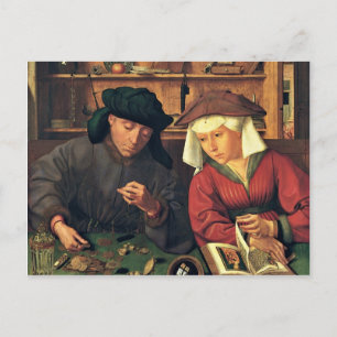 Der Goldwäger und seine Ehefrau von Massys Quentin Postkarte