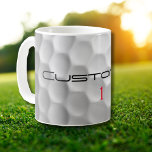 Der Golf Ball verringert den Personalisierten Text Kaffeetasse<br><div class="desc">Sie suchen Geschenke für Golfer? VIER! Sie suchen das perfekte Geschenk für den Golfer in Ihrem Leben oder für sich selbst? Dieses Bild des Golf Ball Dimples ist perfekt für jeden Golf Lover. Passen Sie dieses Bild mit Text und Nummer Ihrer Wahl an. Einzigartiges Design für den lässigen Golfer zum...</div>