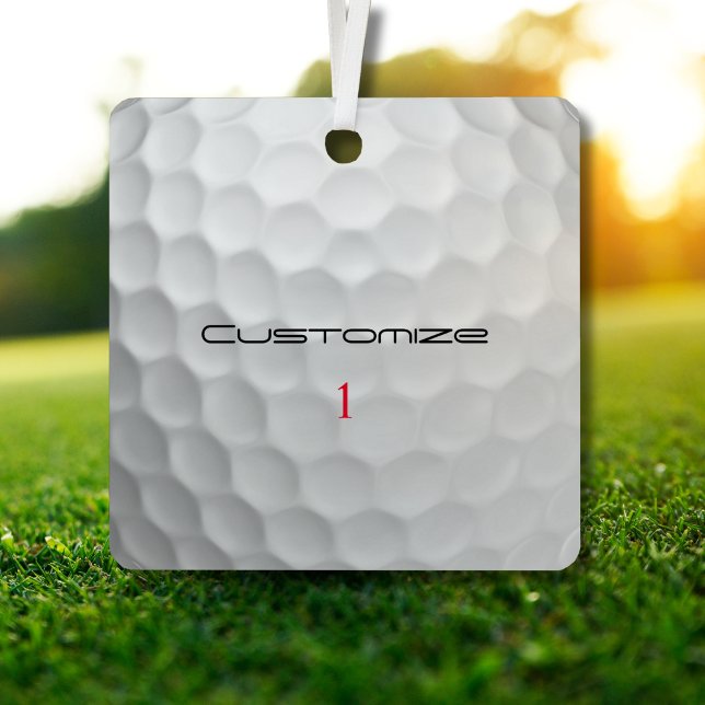 Der Golf Ball verringert den Personalisierten Text Ornament Aus Metall (Von Creator hochgeladen)