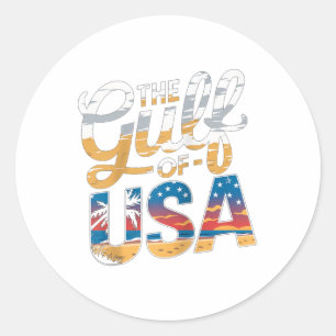 Der Golf von Amerika Beach Resort Design Ragl Runder Aufkleber
