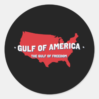 Der Golf von Amerika - der Golf der Freiheit Runder Aufkleber
