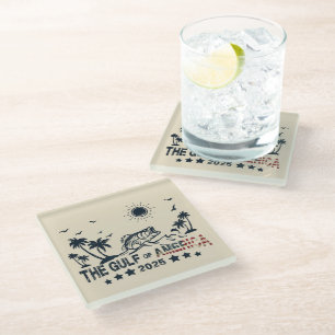 Der Golf von Amerika fischt patriotische amerikani Glasuntersetzer