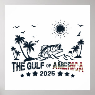 Der Golf von Amerika fischt patriotische amerikani Poster