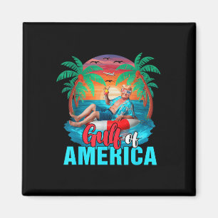 Der Golf von Amerika hat Trump auf dem Strand vor Magnet