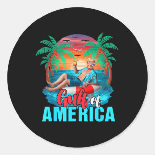 Der Golf von Amerika hat Trump auf dem Strand vor Runder Aufkleber