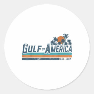 Der Golf von Amerika im Retro-Golf von Amerika sei Runder Aufkleber