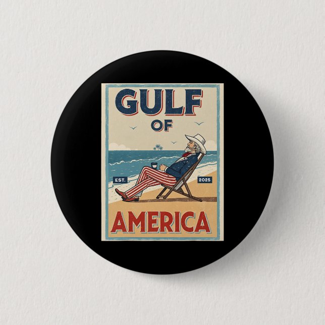Der Golf von Amerika östlich. 2025 Uncle Sam Patri Button (Vorderseite)