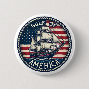 Der Golf von Amerika Patriotic Button