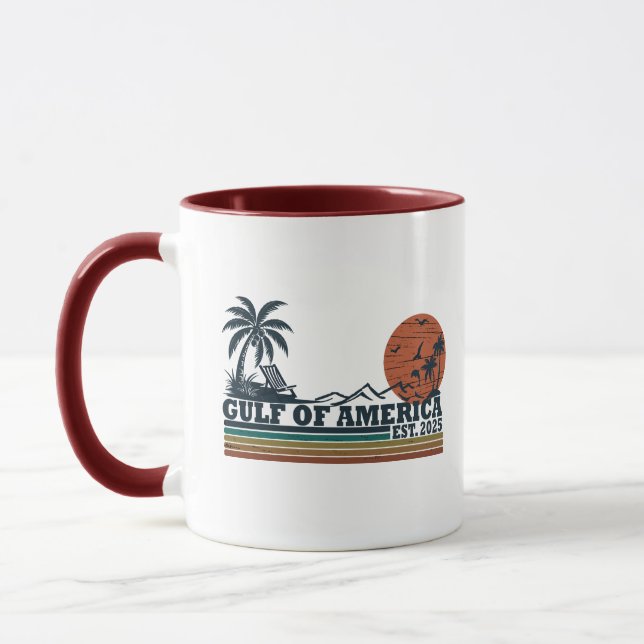 Der Golf von Amerika - Vintages patriotisches Desi Tasse (Links)