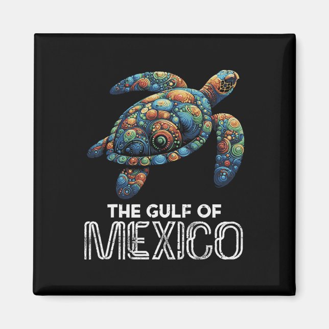 Der Golf von Mexiko Turtle farbenfrohe mexikanisch Magnet (Vorne)