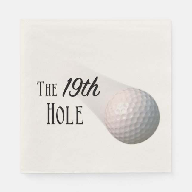 Der Golfball im 19. Loch Serviette (Vorderseite)