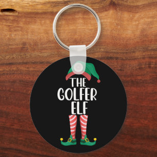Der Golfer-Elf-Golf-Familien-Weihnachtsanzug Schlüsselanhänger