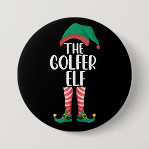 Der Golfer Elf Golf Familien-Weihnachtsmatching Button