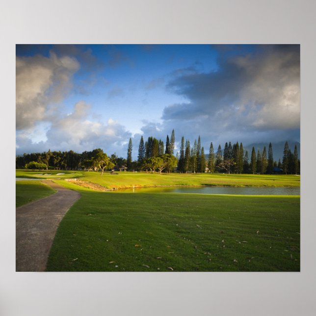 Der Golfplatz von Makai in Princeville Poster (Vorne)