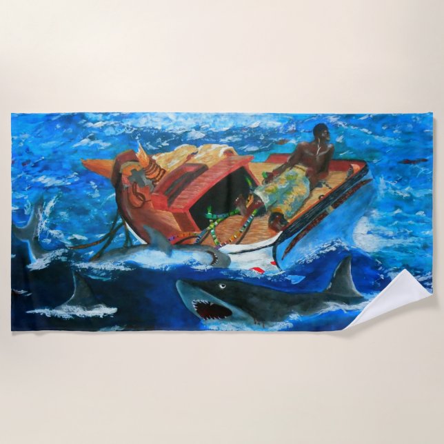 Der Golfstrom von Winslow Homer wurde erneut besuc Strandtuch (Vorderseite)