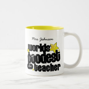 Der goodest Lehrer der personalisierte Welten Zweifarbige Tasse