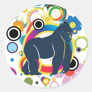 Der Gorilla-Aufkleber Runder Aufkleber