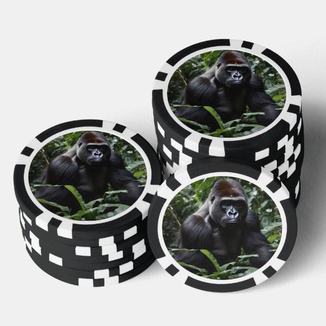 Der Gorilla-König in Mitternacht: Der Monarch des  Pokerchips (Stapel)