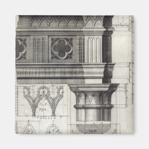 Der gotische Entablature und die Hauptstadt Magnet