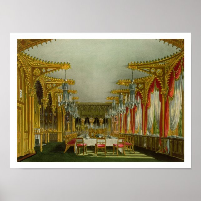 Der Gotische Speisesaal im Carlton House von Pyne' Poster (Vorne)
