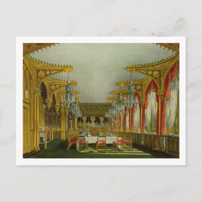 Der Gotische Speisesaal im Carlton House von Pyne' Postkarte (Vorderseite)