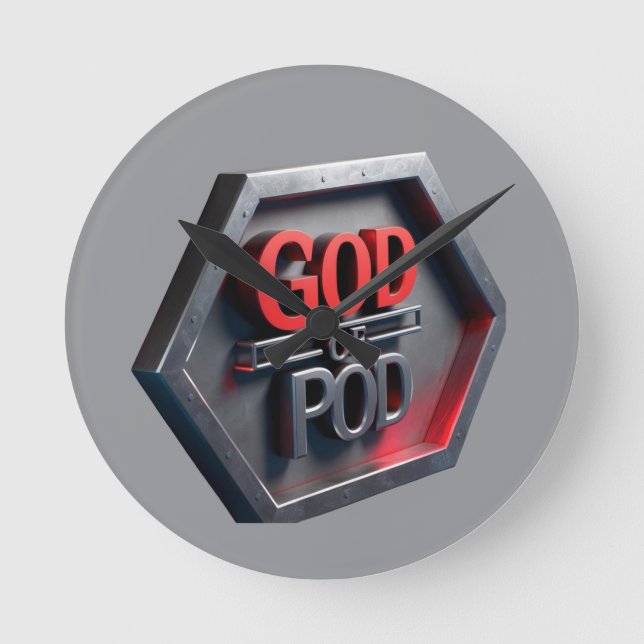 Der Gott des POD (Print On Demand) Runde Wanduhr (Vorderseite)