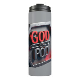 Der Gott des POD (Print On Demand) Thermosbecher