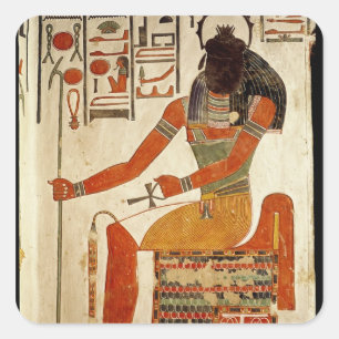 Der Gott, Khepri, vom Grab von Nefertari Quadratischer Aufkleber