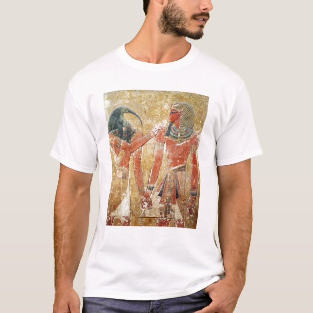 Der Gott Thoth mit Seti I im Grab von Seti T-Shirt (Vorderseite)