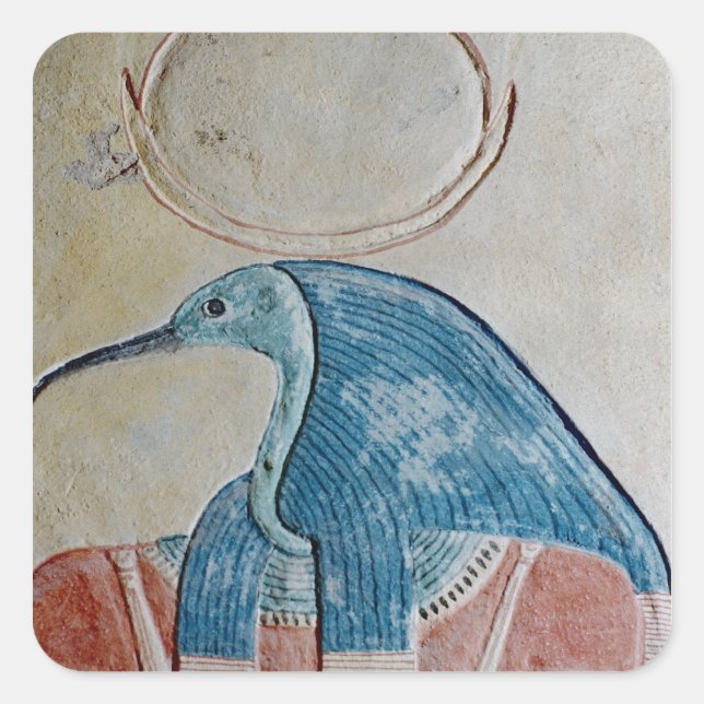 Der Gott Thoth Quadratischer Aufkleber (Vorderseite)