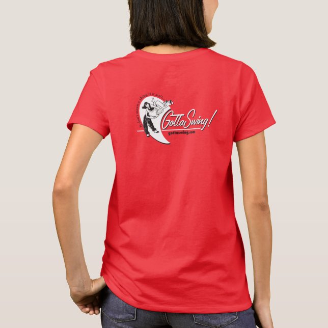 Der Gottaswing der Frau Rot-T-Shirt T-Shirt (Rückseite)