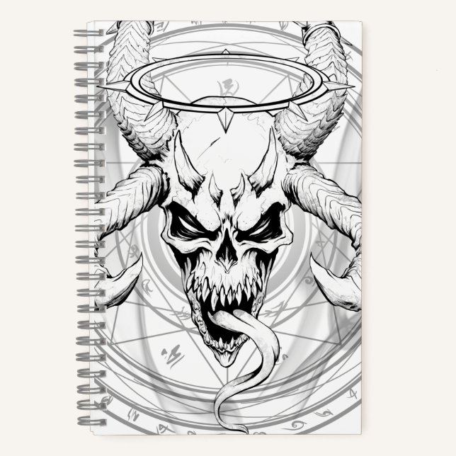 Der göttliche Arkane Schädel des Todesweißen Noteb Notizbuch (Vorderseite)