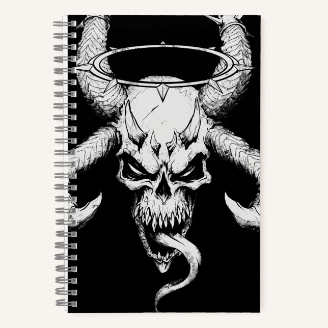 Der göttliche Schädel des Death Black-Notebooks Notizbuch (Vorderseite)
