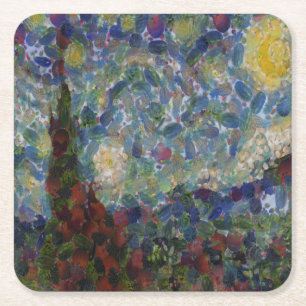 Der Gourdy Night Starry Fine Art Spoof Rechteckiger Pappuntersetzer