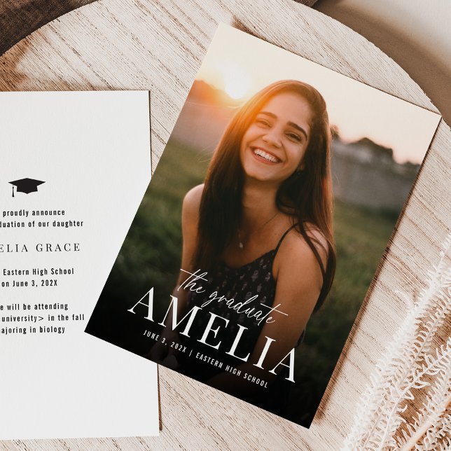 Der Graduate | Ankündigung des Abschlusses "Fett N (The Graduate | Bold Name Graduation Announcement)