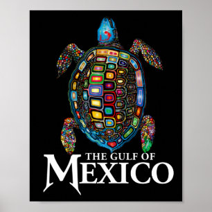 Der Grafische Meeresschildkrötengolf Mexikos vergi Poster