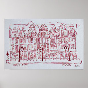 Der Grand Place Artois Region, Arras, Frankreich Poster